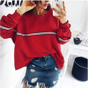 "Striped Sweater" Oversized Top