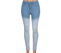 "Ombre Legs" Hi Waist Skinny Jeans